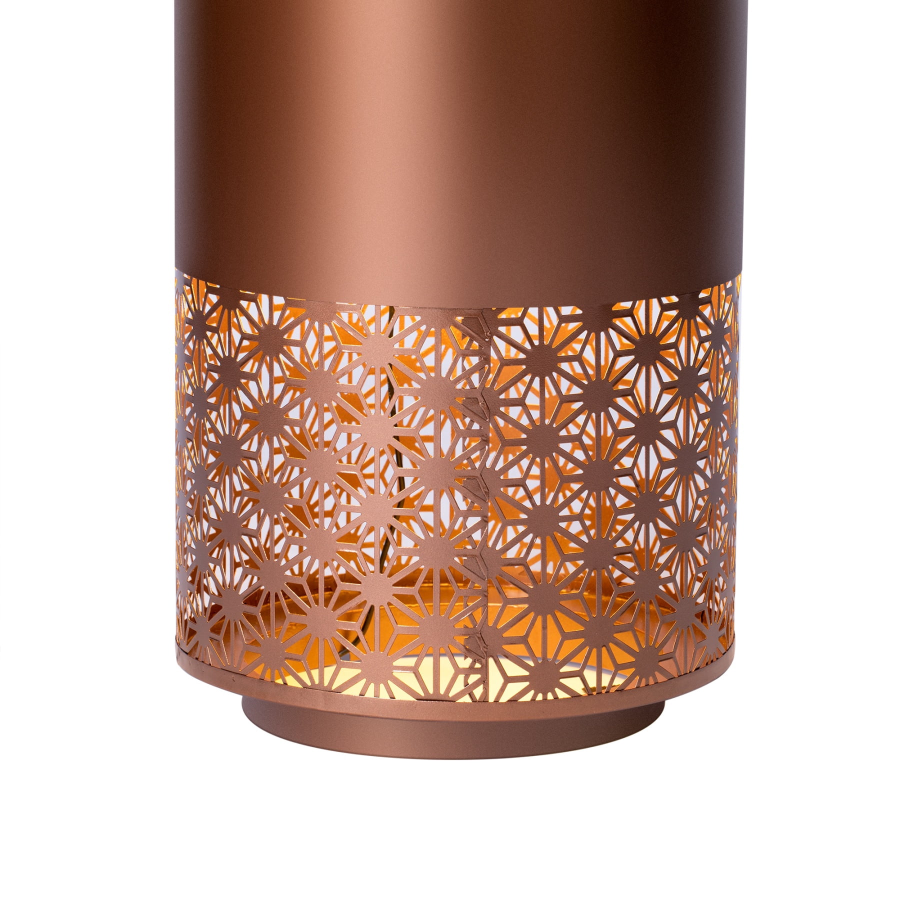 20.87'' H Brown Metal Cutout Outdoor Water Fountain with LED Lights, Modern Freestanding Candle Style Water Feature for Patio Backyard Decor,Brown