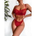 thumbnail image 1 of 2023 nueva lencería sexy femenina Amazon Europea y americana de tres puntos sexy encaje sling bra sexy traje femenino rojo XL tamaño（3 piezas） ShuxiuWang 9024715027283, 1 of 2