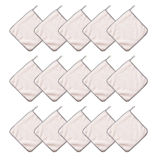 Fuderu 15Pcs Daily Rag Towel Dish Kitchen Cloth Dish Oil Cleaning Non Stick Cloth Kitchen Cleaning Supplies Kitchen Cleaning Supplies Kitchen Dishcloth