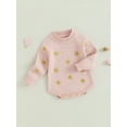 thumbnail image 3 of Wassery Infant Baby Girls Boys Knitted Romper Fall Clothes Stars Print Long Sleeve Bodysuits 6M 9M 12M 18M Newborn Jumpsuit Outfit 0-18M, 3 of 8