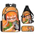 thumbnail image 3 of jet warrior Splatoon large bag satchel pencil case three-piece cartoon backpack set, 3 of 6