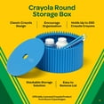 thumbnail image 3 of Crayola Round Storage Box - Kids Art Storage Container With Lid For Storing Pens, Pencils, Crayons - Cerulean,, 3 of 7
