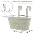 thumbnail image 2 of MesaSe 3Pcs Hanging Flower Pots Metal Wall Planter Iron Bucket Planter for Indoor Outdoor Railing Fence Balcony Garden Home Decoration with Drainage Rustproof and Detachable Hooks, 2 of 8