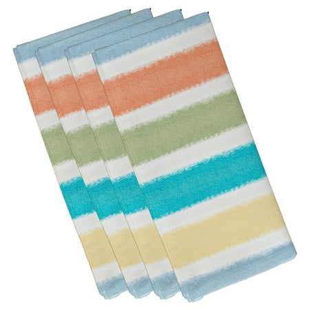 

Simply Daisy 19 x 19 Fun in the Sun Stripe Print Napkin Set of 4