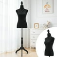 thumbnail image 2 of Dkelincs Female Dress Form Mannequin Torso 50-64 Inch Height Adjustable Wooden Tripod Stand, Black, 2 of 8