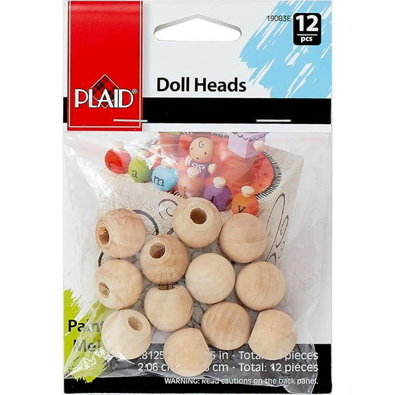 Plaid Unpainted Wood Surface, Small Wood Knobs, 12 Piece