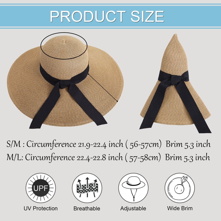 Floppy Beach Hats for Women Foldable Sun Hats for Women UV  display picture 3