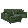 thumbnail image 5 of 93" Sectional Sofa, L Shaped Sofa Couch with Reversible Chaise Lounge, Upholstered Soft Corduroy Couch for Living Room, Apartment (Green), 5 of 11