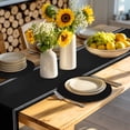 thumbnail image 4 of Pure Black Round 13 Inch Placemats Set of 2, Simple Solid Color HeatResistant Non Slip Place Mats for Dining Table, Wipeable Braided Kitchen Table Mats for Housewarming, 4 of 9