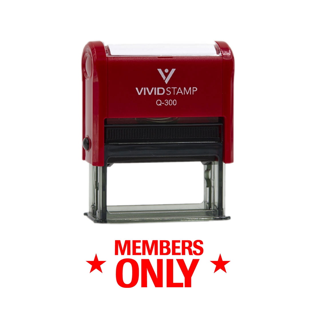 (3 pack) All Quality Members Only Self-Inking Rubber Stamp | Professional Business Branding (Red Ink) - Q-200