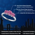 thumbnail image 2 of Gem Stone King 925 Sterling Silver Pink Moissanite Engagement Ring for Women | 1.80 Cttw | Round 6MM | Gemstone Birthstone | Size 8, 2 of 6