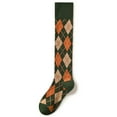thumbnail image 6 of Women Autumn Ribbed Knee High Socks Japanese Preppy Style Vintage Colorful Argyle Diamond Plaid Pattern Thick Warm High Tube Stockings, 6 of 20