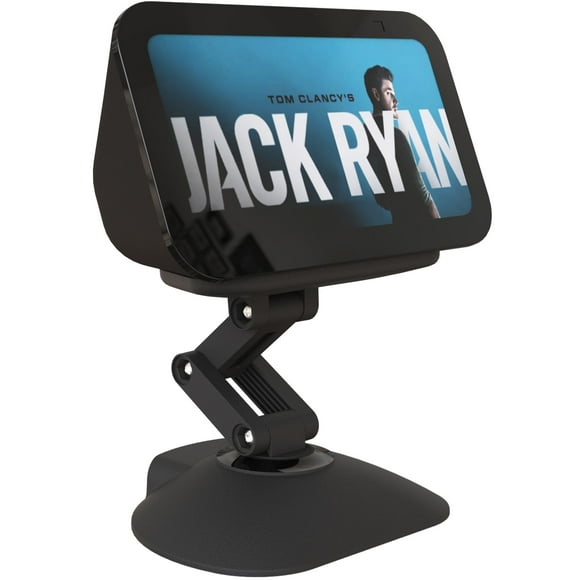 MOHOSOKO Stand for Echo Show 5 (3rd Gen), Adjustable Height Smart Speaker Stand Table Mount Bracket, Tilt and 280 Degree Swivel Magnetic Anti-Slip Base for Show 5 & Cell Phone (Black)