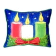 thumbnail image 2 of Betsy Drake Christmas Candles Small Indoor/ Outdoor Throw Pillow, 2 of 3
