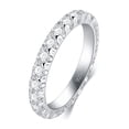 thumbnail image 1 of Anillo de plata de ley con circonita cúbica, elegante banda de plata de ley de 3 mm Xtellar plateado, 1 of 3