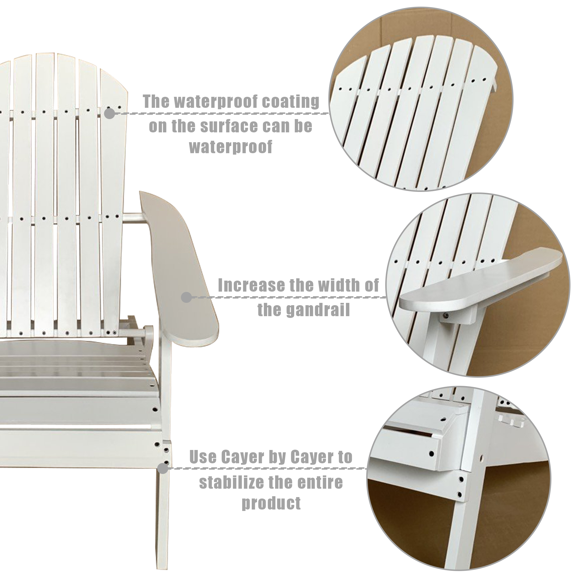 Sunshine Wheat Adirondack Chair Lawn and Folding Chair Weather Resistant Patio Chair Outdoor Chairs Patio Seating Fire Pit Chairs Wood Chairs for Adults Yard Garden.