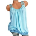 thumbnail image 4 of Jzuxvd Plus Size Swing Lace Flowy Tank Top for Women 01#Blue 3XL, 4 of 7