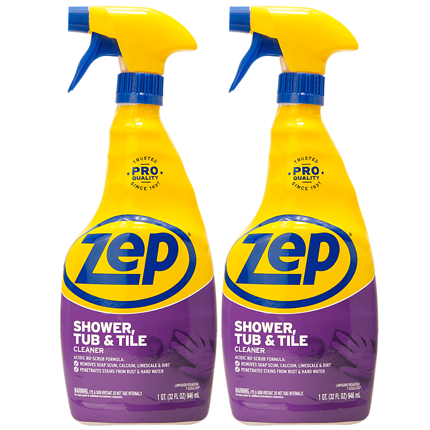 Zep Shower Tub and Tile Cleaner 32 oz. (Pack of 2) No Scrub Formula!