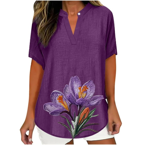 Bogo Blouses For Women 2025 Womens 3/4 Sleeve Tops Casual Fall Womens Blouses Dressy Casual Red T-Shirts For Women Graphic Tees