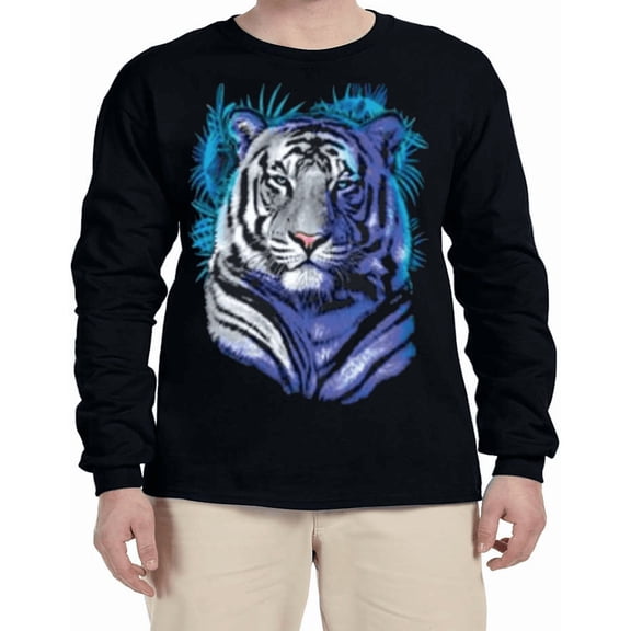 White Tiger Animal Zoo Wildlife Nature T-shirt Mens Graphic Tees Long Sleeve Tee Shirt