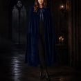 thumbnail image 2 of LEKWK Hooded Cloak Women Velvet Classic Princess Cloak Renaissance Hooded Cape Witch Wizard Robe Medieval Halloween Christmas Costume, 2 of 7