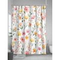 thumbnail image 5 of Spring Floral Standard Shower Curtain Set, Waterproof Shower Curtains for Bathroom, Summer Flowers Watercolor Botanical Washable Fabric Cloth Bath Curtain for Bathtub with Hooks 72x72 Inches, 5 of 6