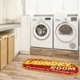 thumbnail image 3 of Ottomanson Non-Slip Rubberback Text 2x5 Laundry Room Runner Rug, 20" x 59" Oval, Red/Yellow, 3 of 7