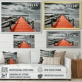 thumbnail image 4 of Designart "Perspective Black Beach Pier I" Nautical & Beach Floater Framed Wall Art Print, 4 of 7