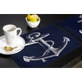 thumbnail image 6 of Placemat Minimalist Anchor Navy Blue Set of 4/6pcs Kitchen Coffee Accessories Coasters Home Dining Table r Linen Mats, 6 of 7