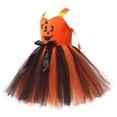 thumbnail image 6 of 3PCS Pumpkin Halloween Dresses Kids Girls Princess Birthday Party Dress up Outfit with Headband Bags Set 4T, 6 of 6