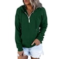 thumbnail image 1 of Gibobby Divertidas Sudaderas para Adolescentes Womens Daily Long Casual Down For Womens Pocket Sudaderas con capucha Pullover Manga Botón V Sudaderas con cordón Cuello de mujer （Verde， M), 1 of 5