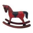thumbnail image 1 of Figura de caballo mecedor de madera, adorno de escritorio, estatua decorativa de madera retro para Rojo, 1 of 9