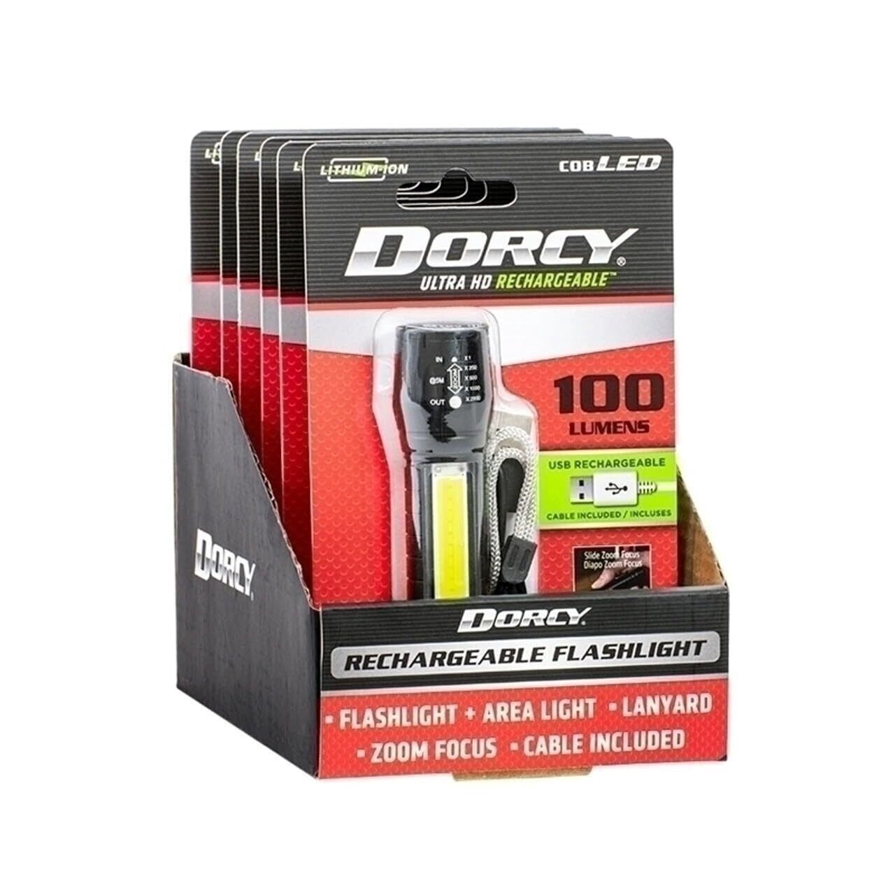 Dorcy 41-4380 100 Lumen USB Aluminum Rechargeable Pocket Flashlight, Black