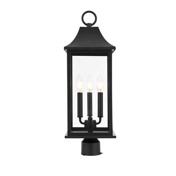 Elegant Lighting Shepard 8 X 23.5" Outdoor Post Light In Black