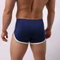 thumbnail image 4 of IWRICH Men's Booty Boxer Short Low Rise Split Side Workout Gym Shorts Blue XL, 4 of 5