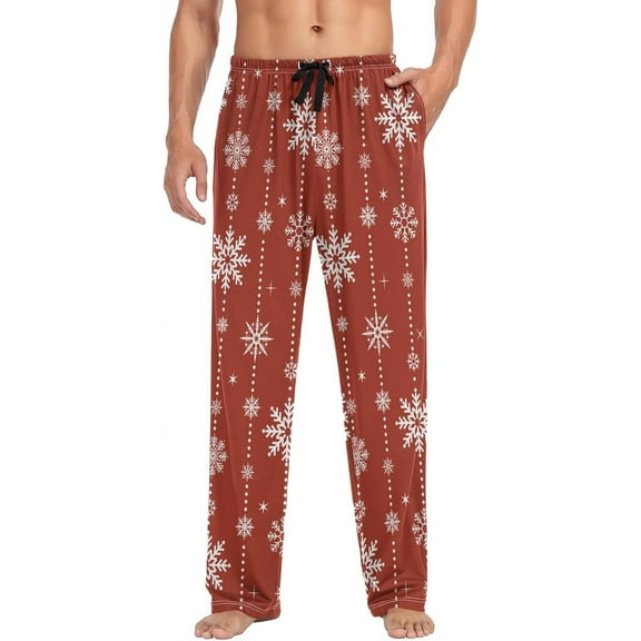 Top-kevin Men's Pajama Bottoms Buffalo Plaid Forest Mens Pajama Pants Christmas Sleep Pants Lounge PJ Pants