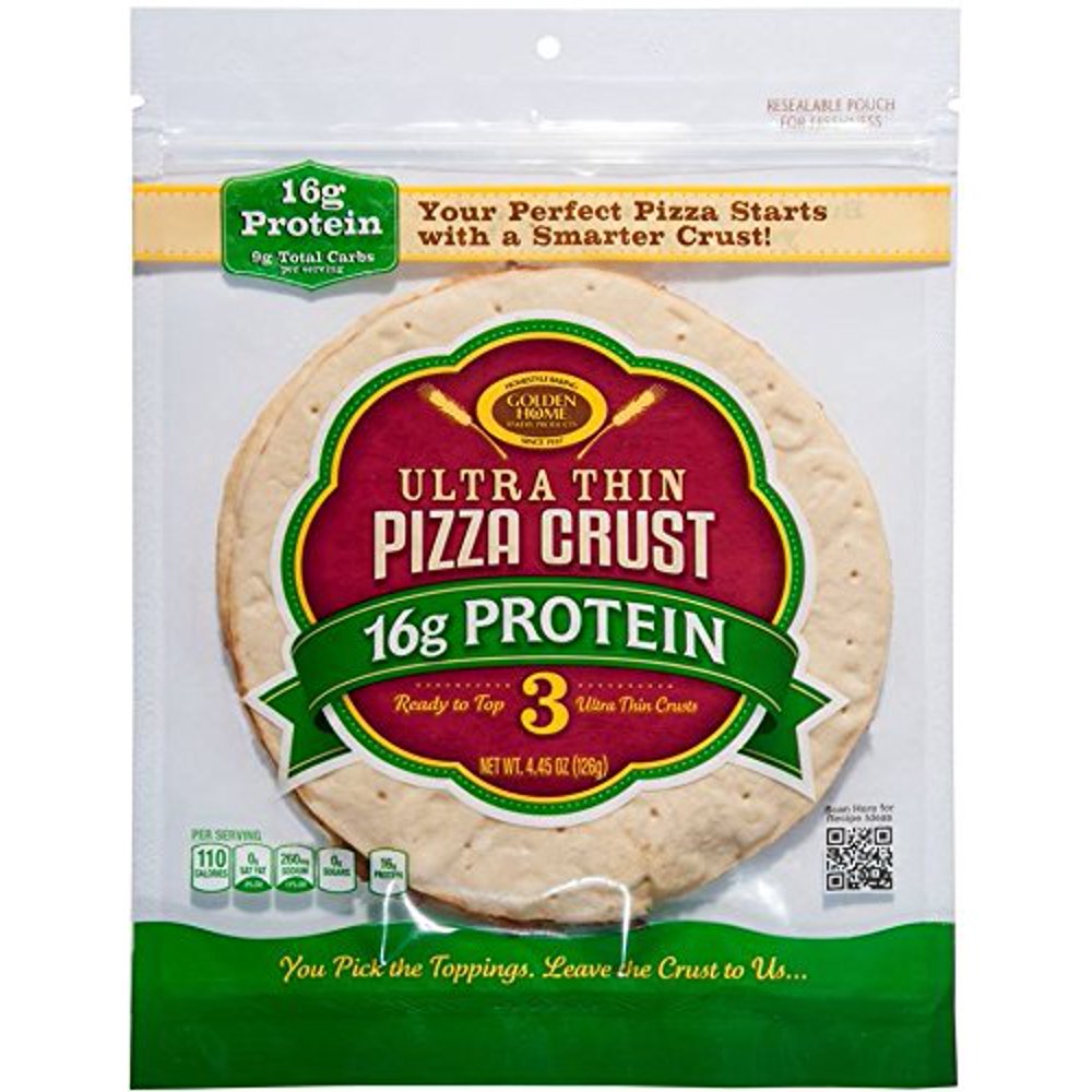 Golden Home Pizza Crusts, Ultra Thin, High Protein Pizza Crusts, 16g
