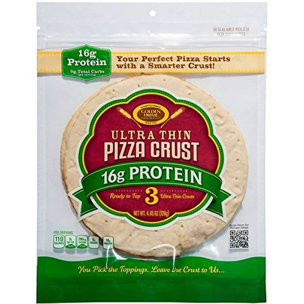 Golden Home Pizza Crusts, Ultra Thin, High Protein Pizza Crusts, 16g