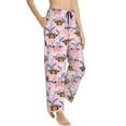 thumbnail image 2 of Balery Pink Butterfly Daisy print Women's Pajama Pants,Ultra Lightweight Pjs,Lounge Pant-Large, 2 of 9