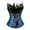 Blue, variant on Women's Feather Corset Bustier Tops Embroidered Lace up Bustie for Party Black XXXXL