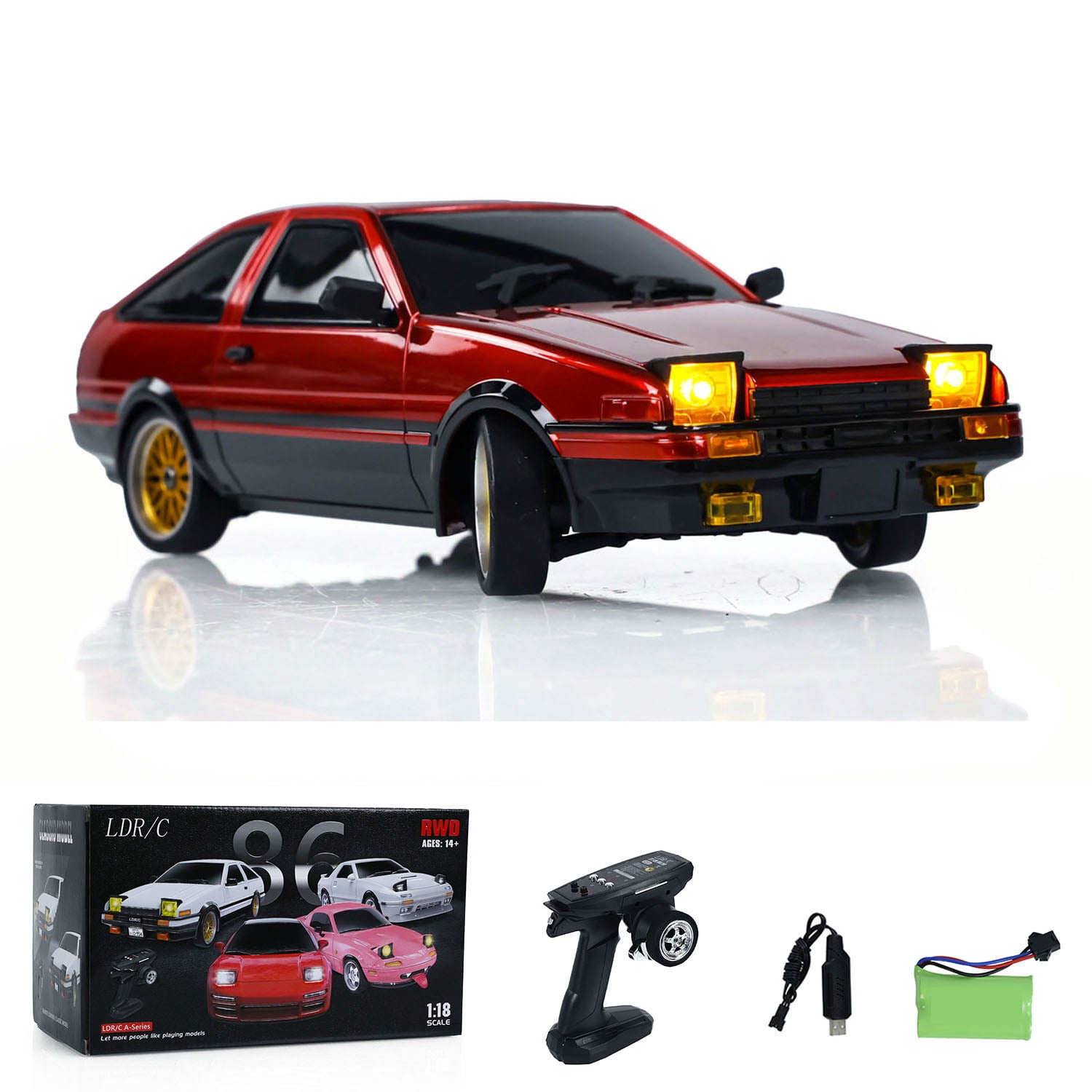 1/18 RC Drift Racing Car RWD LDRC LD1801 AE86 Wireless Control Vehicle Gyroscope