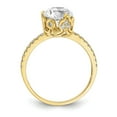 thumbnail image 2 of 10K Yellow Gold Ring Band with Stones Cubic Zirconia CZ Round Clear, Size 9, 2 of 5