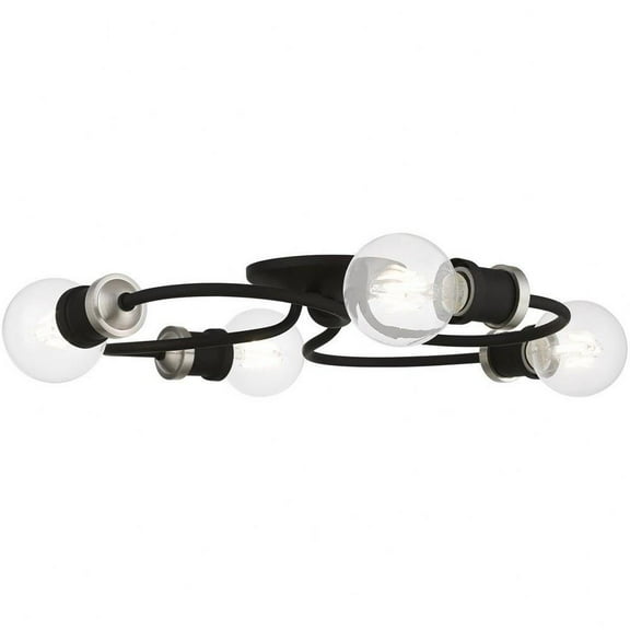 4 Light Large Flush Mount in Transitional Style-4.63 inches Tall and 16 inches Wide-Black/Brushed Nickel Finish Bailey Street Home 218-Bel-4829127