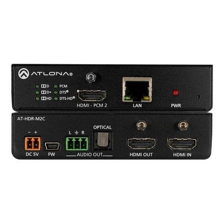 Atlona - 4K HDR Multi-Channel Digital to Two-Channel Audio Converter - Black