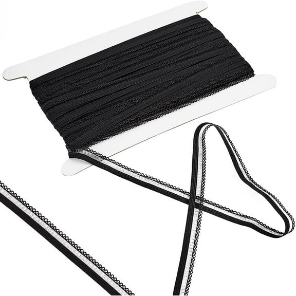 27Yds Picot Loop Elastic Lace Trim 1/2"(12mm) Knitted Nylon Frilly Spandex Bands Stretch Lace Ribbon Decorative Lingerie Edges Trimming