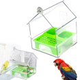 thumbnail image 1 of Pull-Out External Parrot Feeder, Multifunction Bird Bath/Bowl/House, Bird Cage Accessories for Lovebirds, Finches, Parakeets, Mannikin, 1 of 5