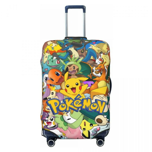 Housse de Valise Personnalisée Pokemon Pikachu, Protecteur de Mode pour Voyage, Housse de Protection pour Valise de 18-32 Pouces