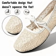 thumbnail image 3 of CHICVOMEY Mesh Ballet Flats for Women Breathable Ballet Flats with Buckle Fashion Fishnet Flats for Women Casual Work Flats, 3 of 9