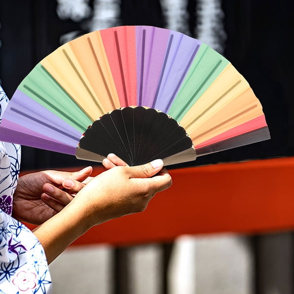 STRANDCHIC 2Pcs Plastic And Cloth Hand Fan For All Ages And Special Events