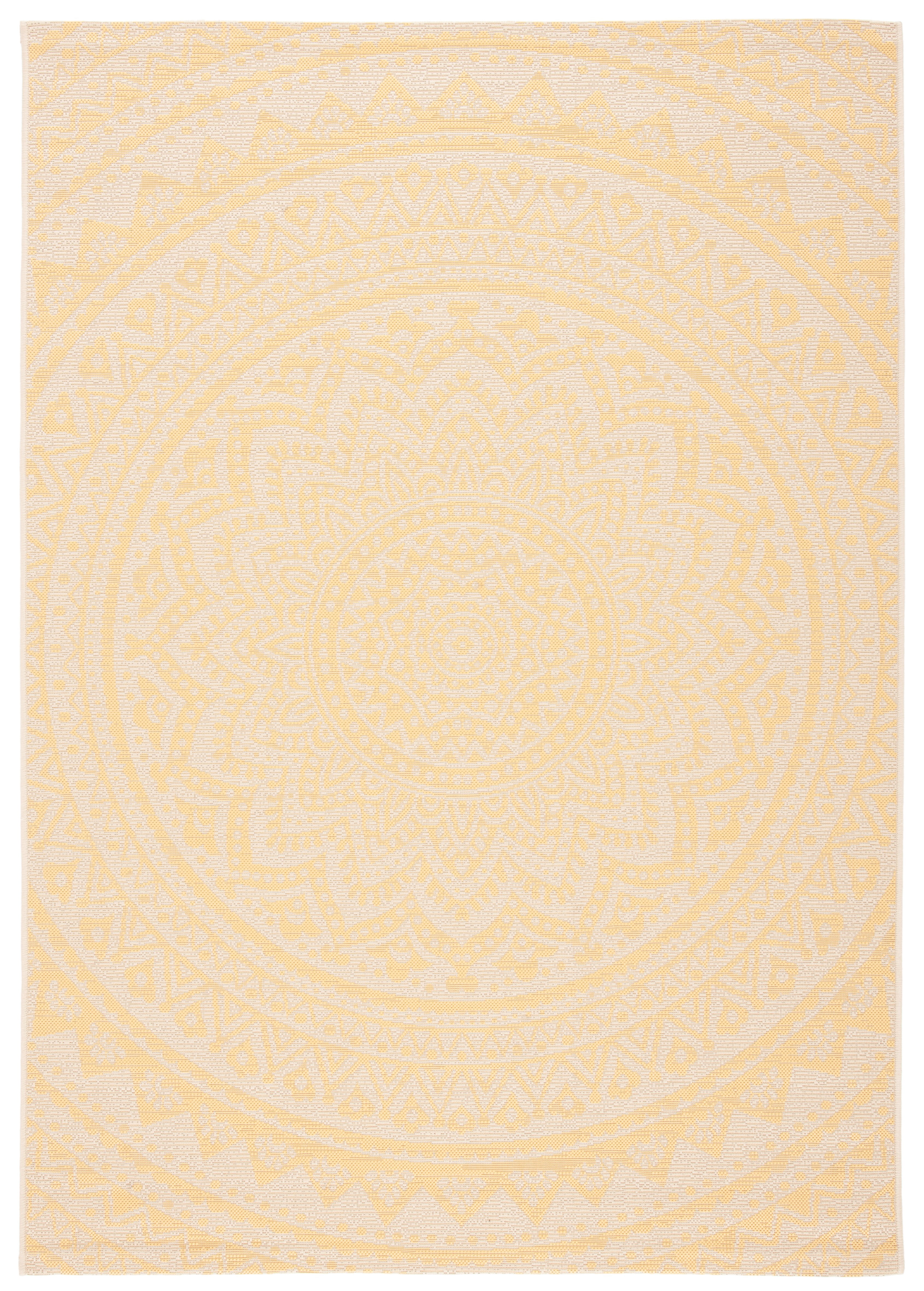 Safavieh Courtyard Gracelyn Medallion Indoor/Outdoor Area Rug, Beige/Gold, 4' x 5'7"